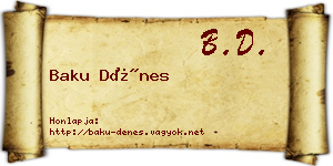 Baku Dénes névjegykártya
