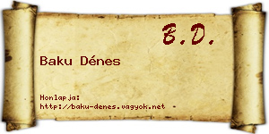 Baku Dénes névjegykártya