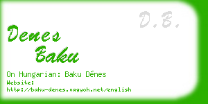 denes baku business card